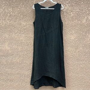 Pistache Italy Linen Polka Dot Dress Sz L‎ Timeless Essentials Modern Classic